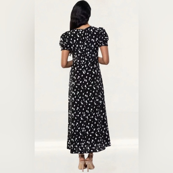 NWT Bardot Millie Spot Polka Dot Midi Slit Dress - Picture 2 of 6
